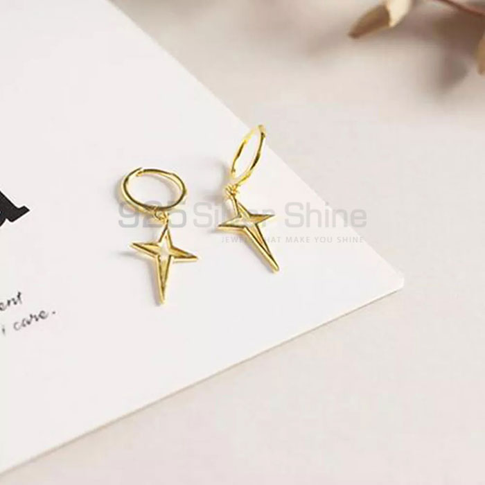 Stunning Star Charm Mini Hoop Earring In 925 Silver STME480_1