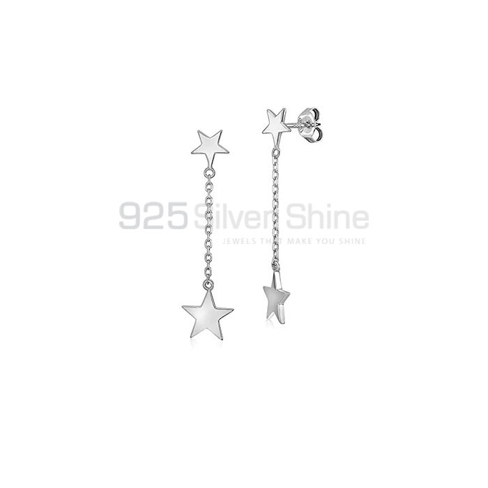 Stunning Star Charm Threaded Stud Earring In 925 Silver STME489