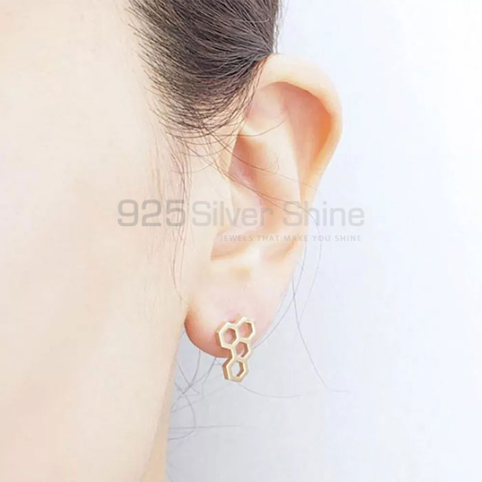 Stunning Sterling Silver Honey Bee Stud Earring Jewelry HBME332_0
