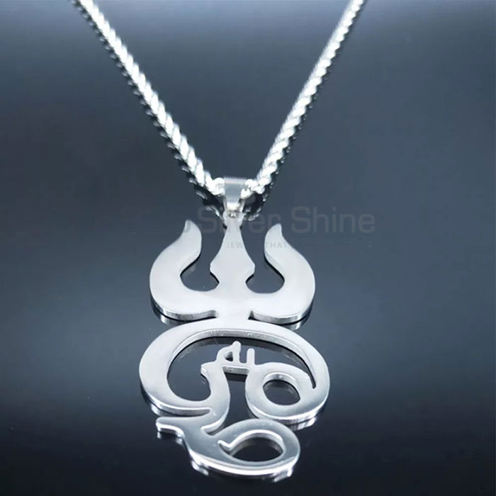 Stunning Tamil Om Symbol Charm Necklace In 925 Silver SMMN559