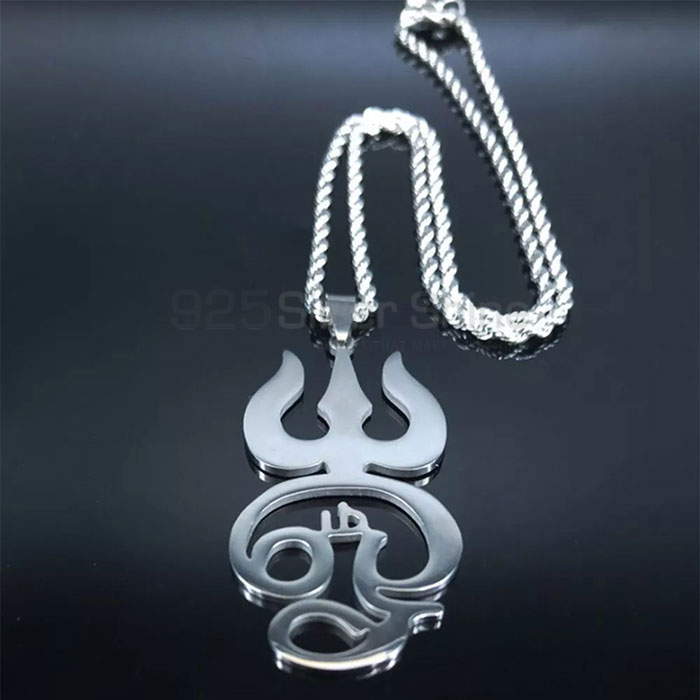 Stunning Tamil Om Symbol Charm Necklace In 925 Silver SMMN559_0