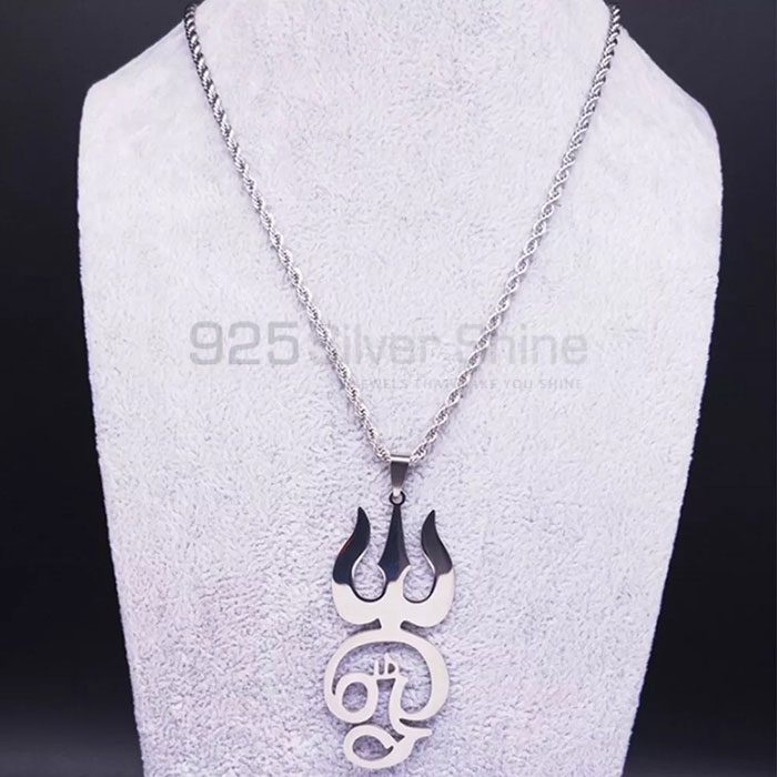 Stunning Tamil Om Symbol Charm Necklace In 925 Silver SMMN559_3