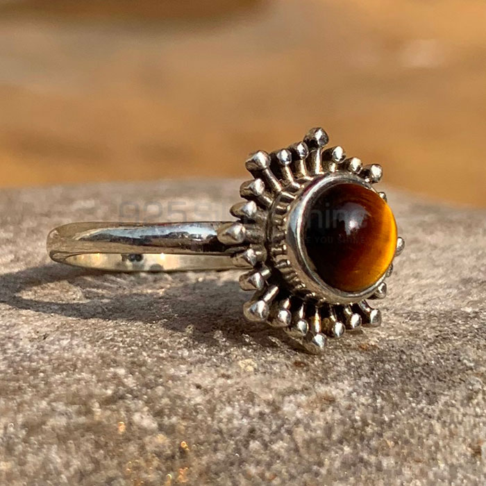 Stunning Tiger's Eye Gemstone Ring In Sterling Silver Jewelry SSR198_1