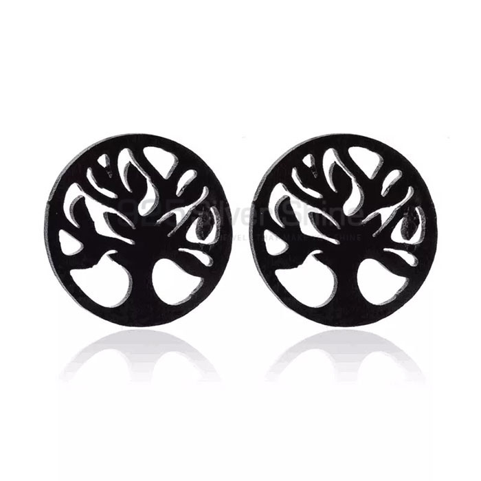 Stunning Tree Of Life Minimalist Stud Earring In Sterling Silver TLME602_0