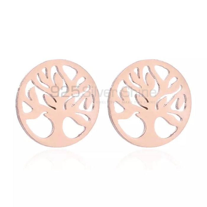 Stunning Tree Of Life Minimalist Stud Earring In Sterling Silver TLME602_1