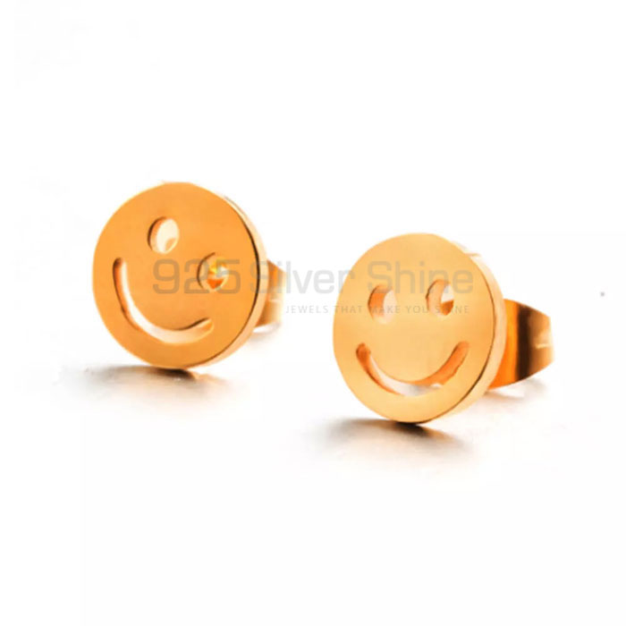 Stylish Smiley Charm Stud Earring In Sterling Silver SMME431