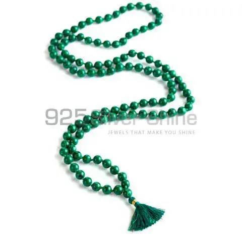 Tassel Mala Malachite Gemstone Beads Necklace 925MBC115