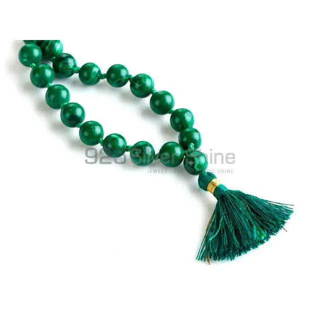 Tassel Mala Malachite Gemstone Beads Necklace 925MBC115_0