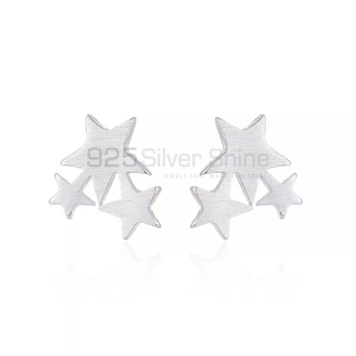 Three Star Climber Stud Earring In 925 Sterling Silver STME494
