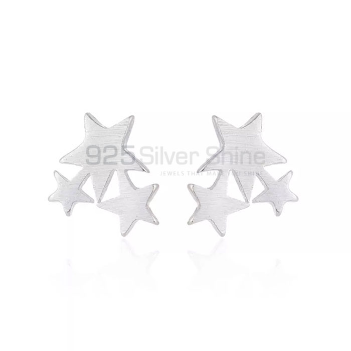 Three Star Climber Stud Earring In 925 Sterling Silver STME494