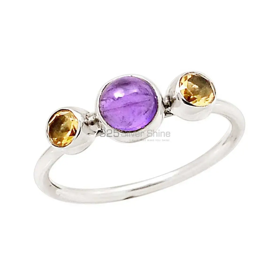 Three Stone Rings In Simple Sterling Silver Design 925SR2255_0