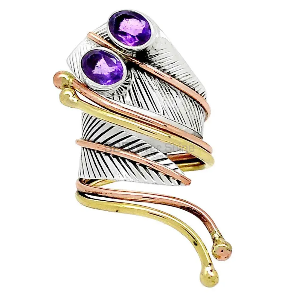 Three Stone Amethys Sterling Silver Rings 925SR2362_0