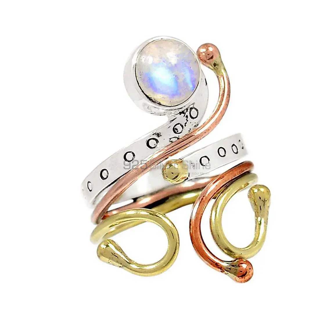 Three Tone Silver Rings In Natural Gemstone 925SR2250