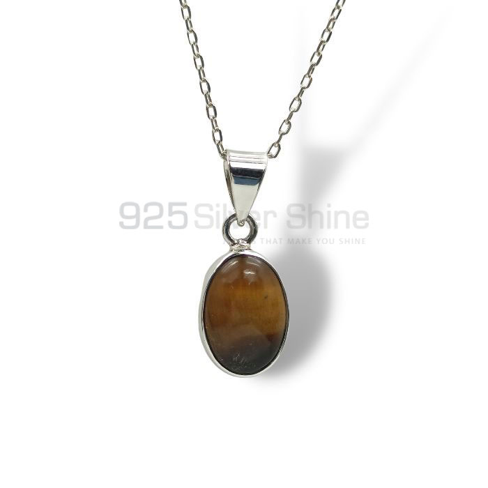 Tiger's Eye Gemstone Pendant In 925 Sterling Silver 925NSP10