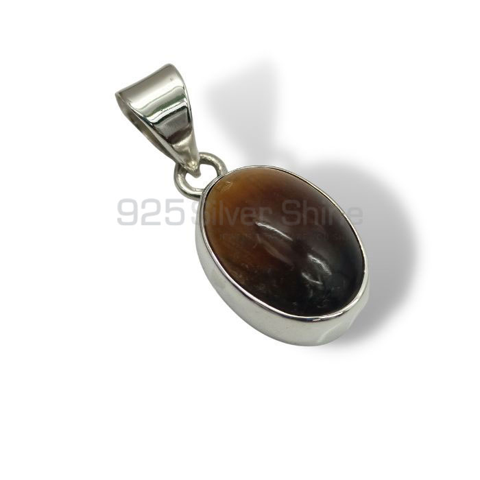 Tiger's Eye Gemstone Pendant In 925 Sterling Silver 925NSP10_0