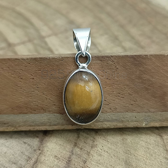 Tiger's Eye Gemstone Pendant In 925 Sterling Silver 925NSP10_7