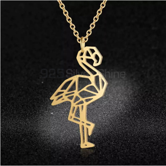Tiny Flamingo Necklace, Animal Minimalist Necklace In 925 Sterling Silver AMN208
