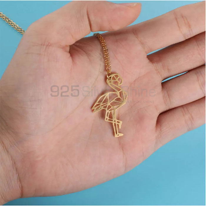 Tiny Flamingo Necklace, Top Quality Animal Minimalist Necklace In 925 Sterling Silver AMN208_0