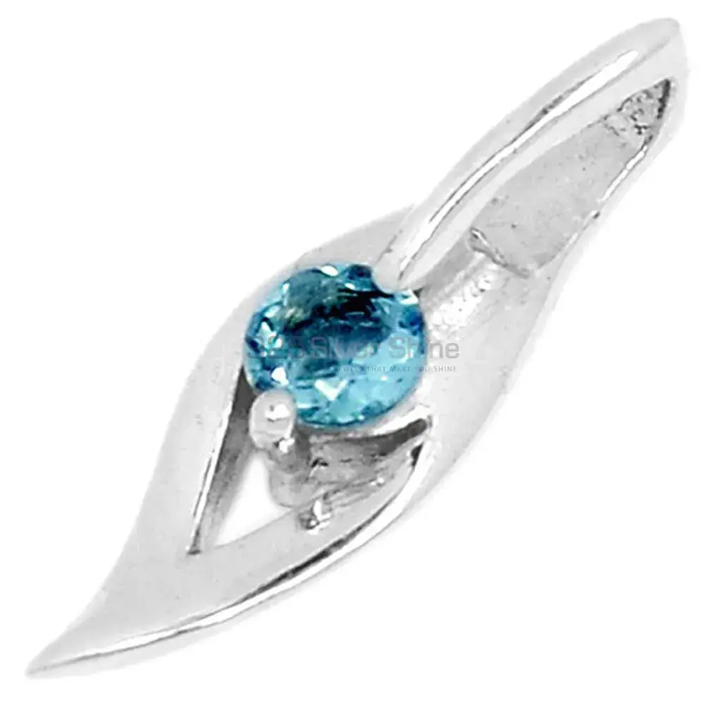 925 Fine Silver Pendants In Blue Topaz Gemstone Jewelry 925SP280-5_0