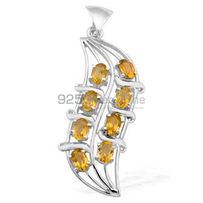 Top Quality 925 Fine Silver Pendants Suppliers In Citrine Gemstone Jewelry 925SP1535