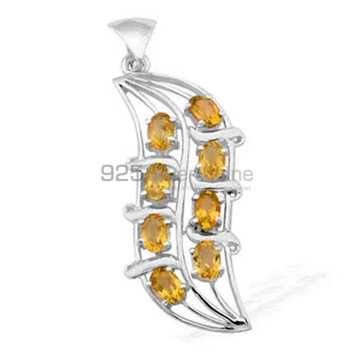 925 Fine Silver Pendants In Citrine Gemstone Jewelry 925SP1535_0