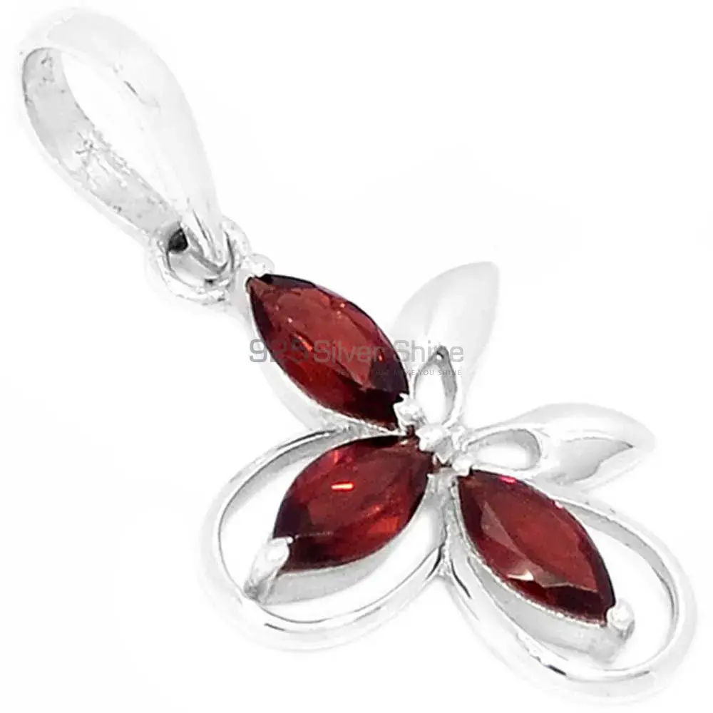 Top Quality 925 Fine Silver Pendants Suppliers In Garnet Gemstone Jewelry 925SP292-4