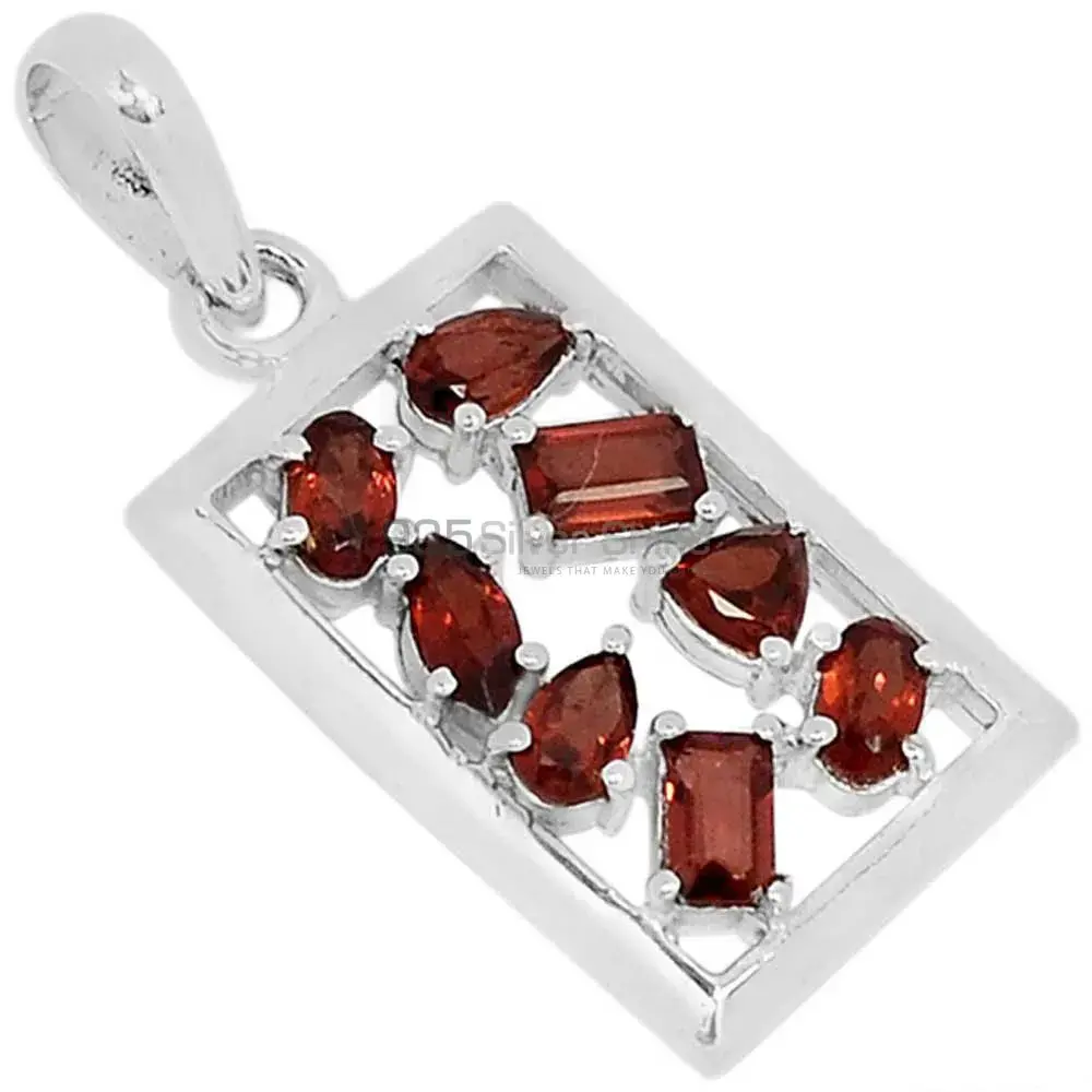 Top Quality 925 Fine Silver Pendants Suppliers In Garnet Gemstone Jewelry 925SSP305-3