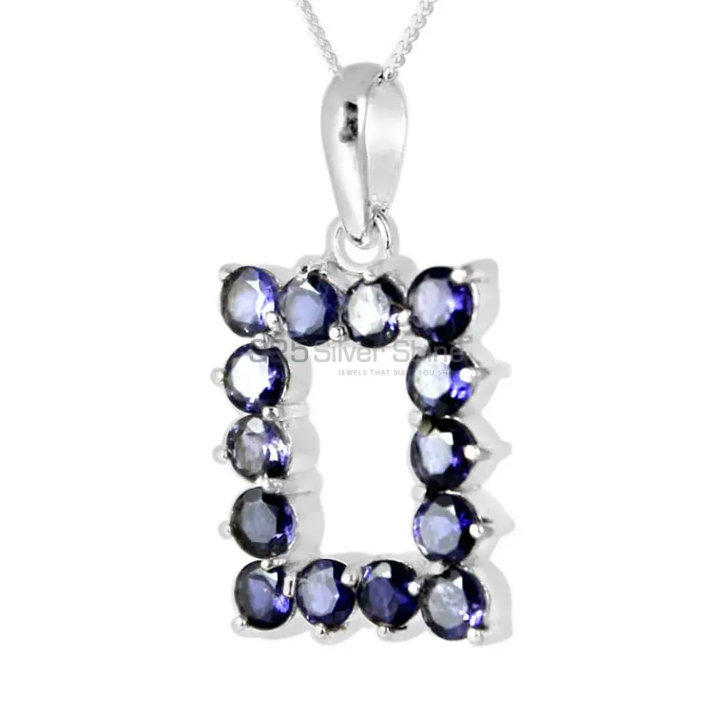 Top Quality 925 Fine Silver Pendants Suppliers In Iolite Gemstone Jewelry 925SP255-5