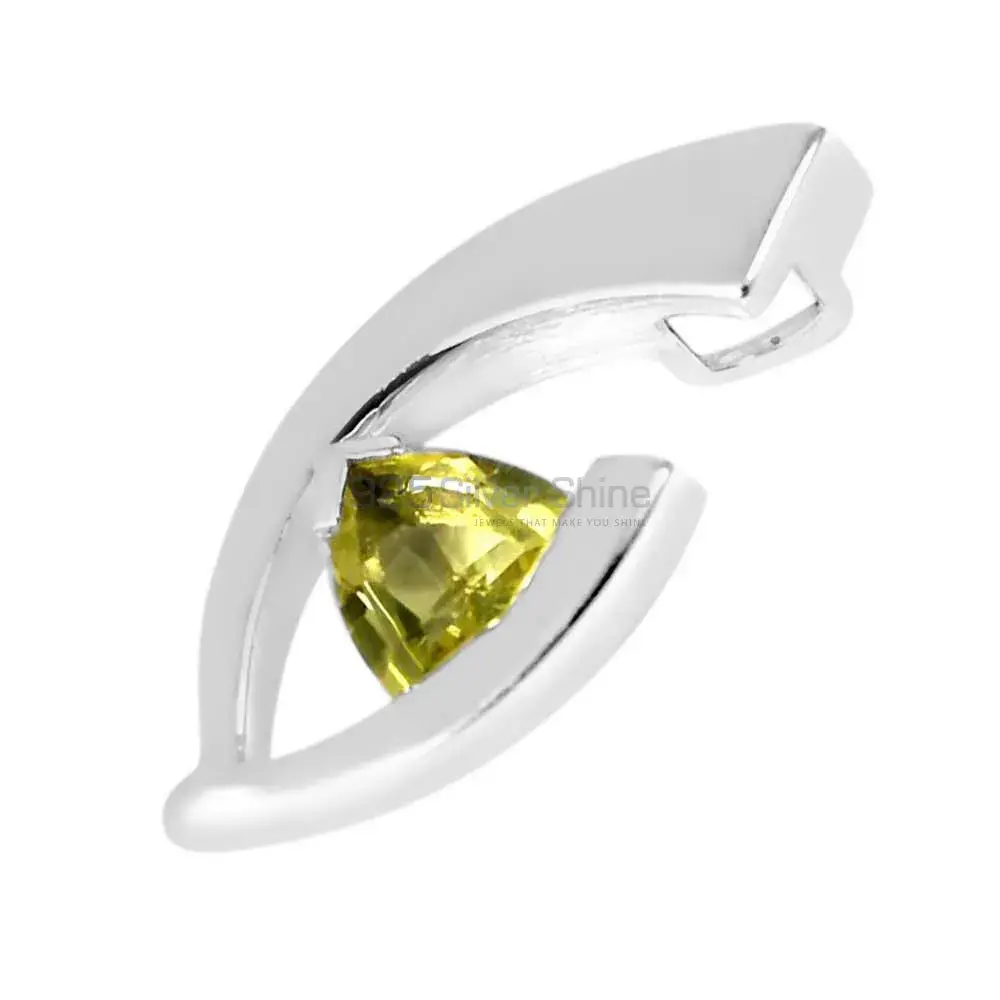 925 Fine Silver Pendants In Lemon Quartz Gemstone Jewelry 925SP224-2_1