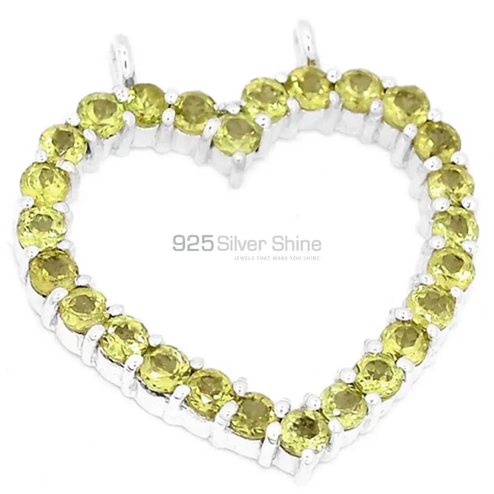 Top Quality 925 Fine Silver Pendants Suppliers In Lemon Quartz Gemstone Jewelry 925SP271-6