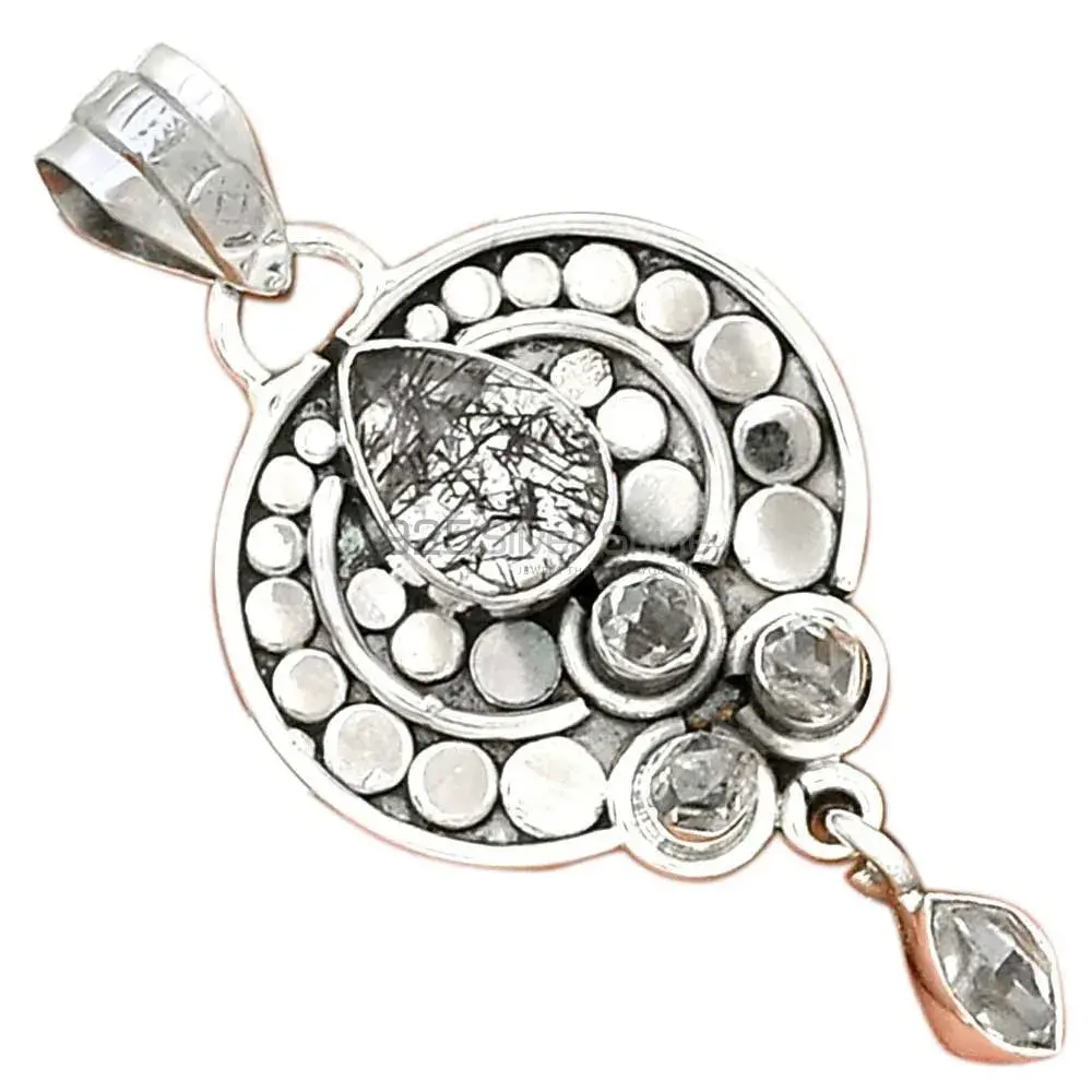 925 Fine Silver Pendants In Multi Gemstone Jewelry 925SP076-6_0