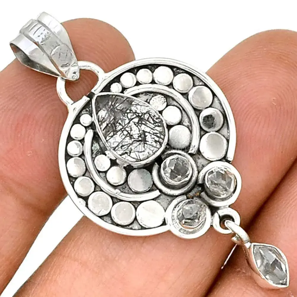 Top Quality 925 Fine Silver Pendants Suppliers In Multi Gemstone Jewelry 925SP076-6_0