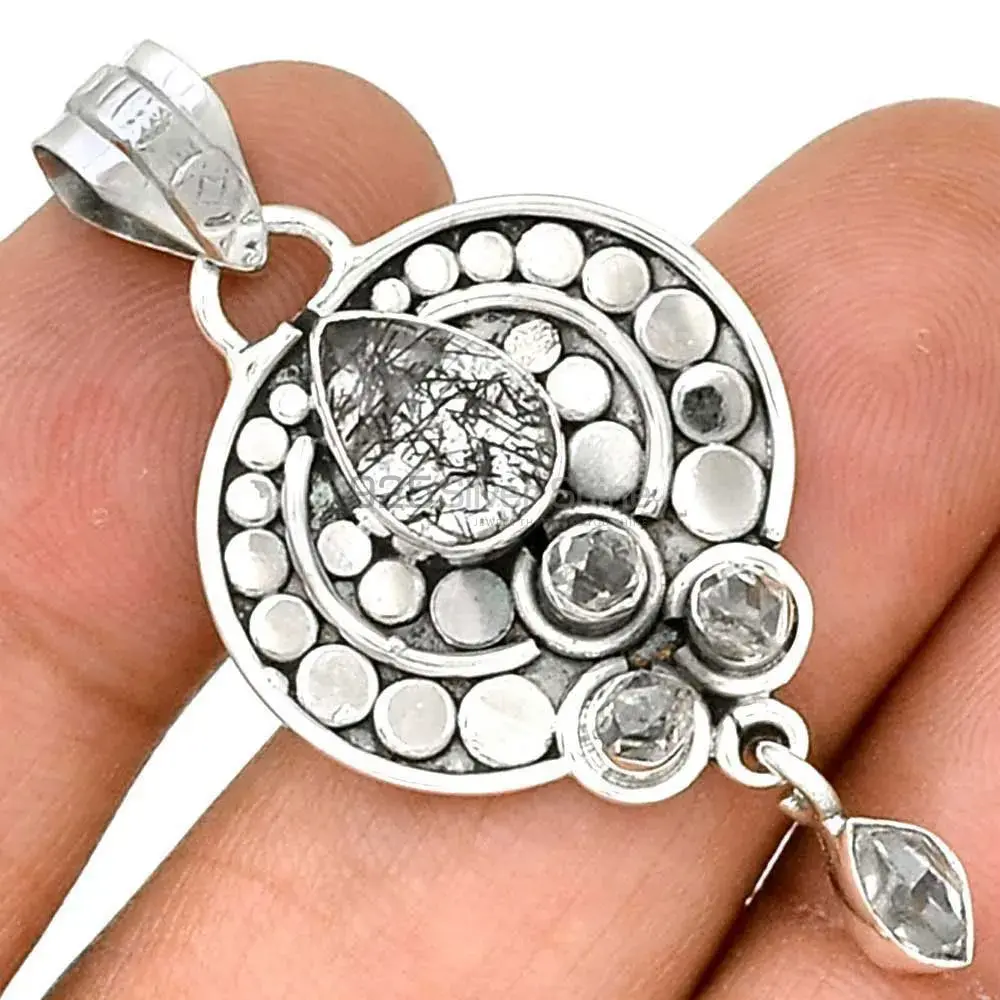 925 Fine Silver Pendants In Multi Gemstone Jewelry 925SP076-6_1