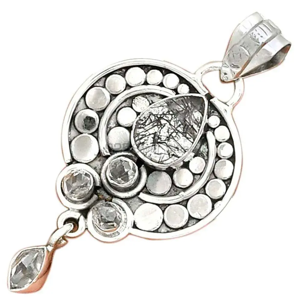 925 Fine Silver Pendants In Multi Gemstone Jewelry 925SP076-6_3