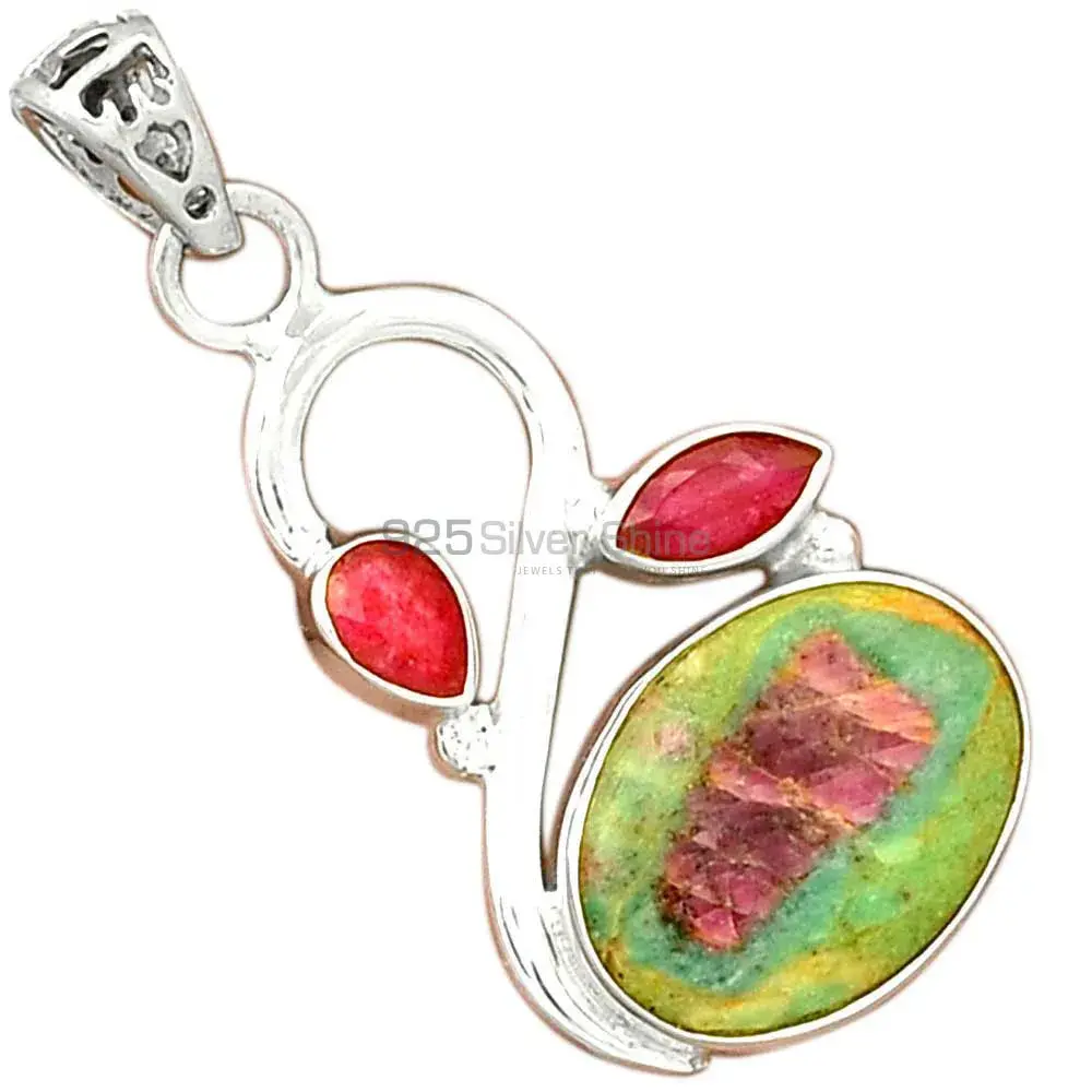 925 Fine Silver Pendants In Multi Gemstone Jewelry 925SP088-2_0