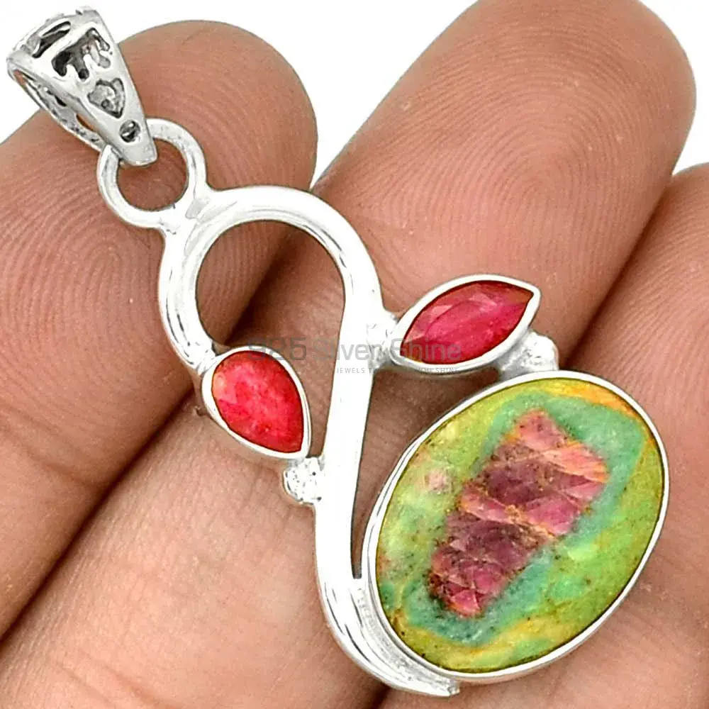 925 Fine Silver Pendants In Multi Gemstone Jewelry 925SP088-2_1