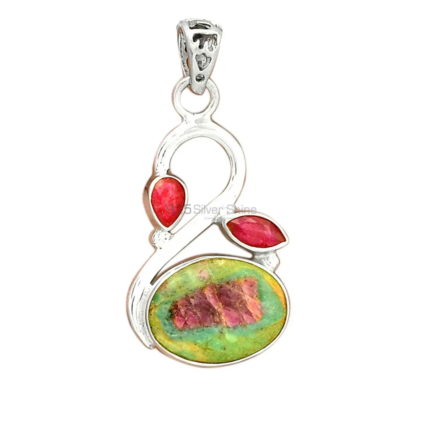 925 Fine Silver Pendants In Multi Gemstone Jewelry 925SP088-2_2