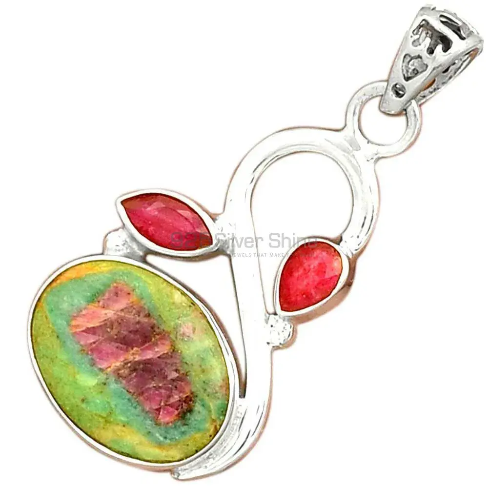 Top Quality 925 Fine Silver Pendants Suppliers In Multi Gemstone Jewelry 925SP088-2_2