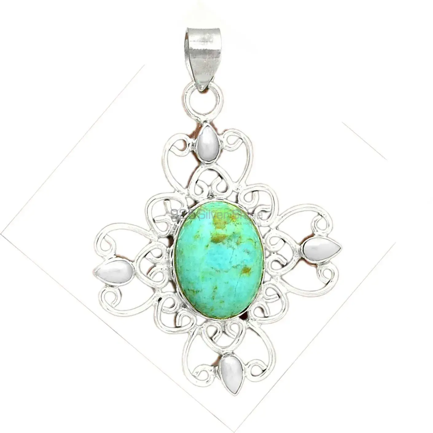 925 Fine Silver Pendants In Multi Gemstone Jewelry 925SP097-10_2