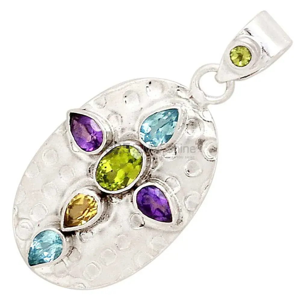 Top Quality 925 Fine Silver Pendants Suppliers In Multi Gemstone Jewelry 925SP112-2_0