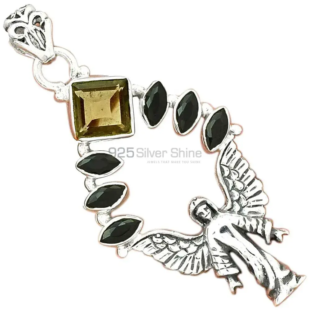 925 Fine Silver Pendants In Multi Gemstone Jewelry 925SP51-2