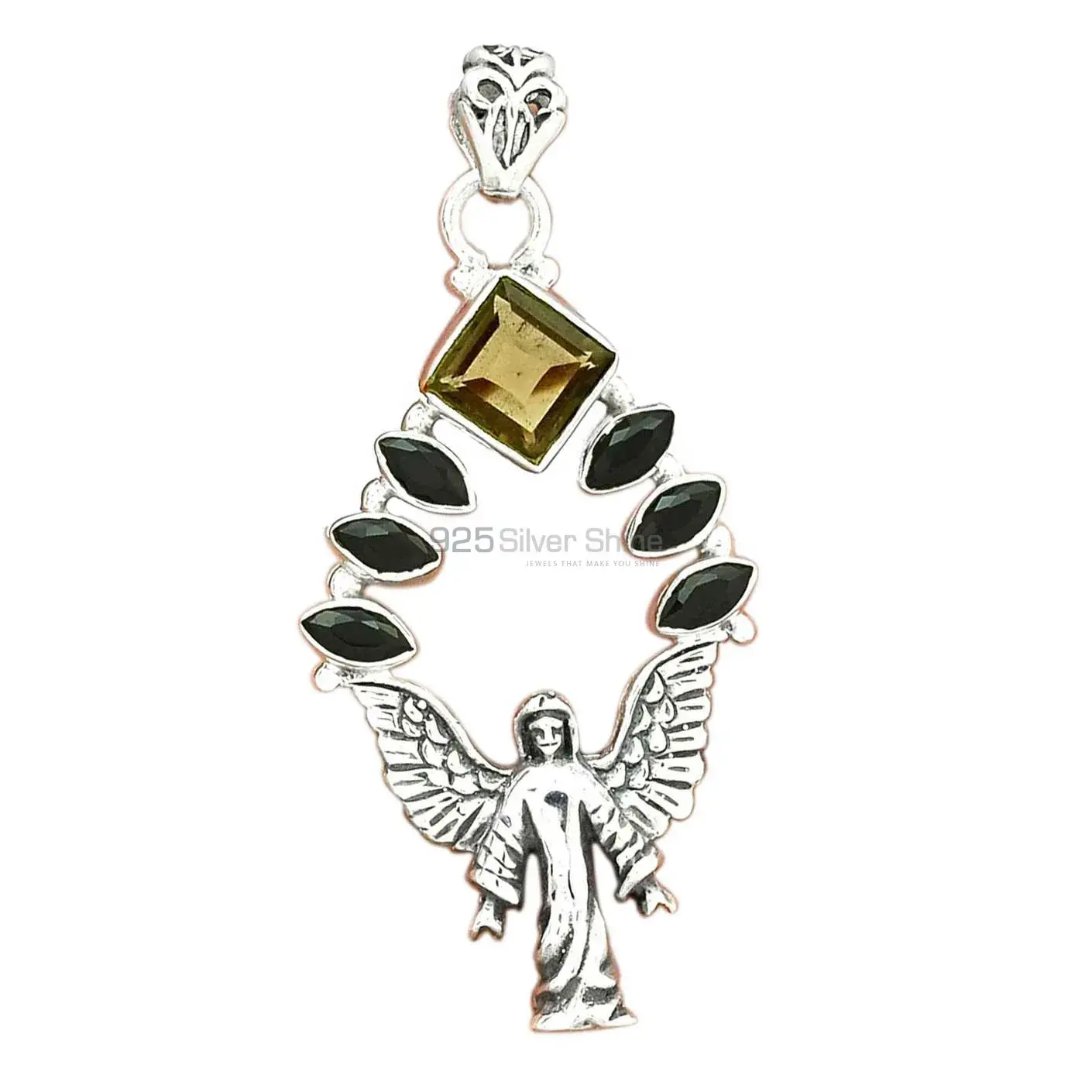 925 Fine Silver Pendants In Multi Gemstone Jewelry 925SP51-2_1