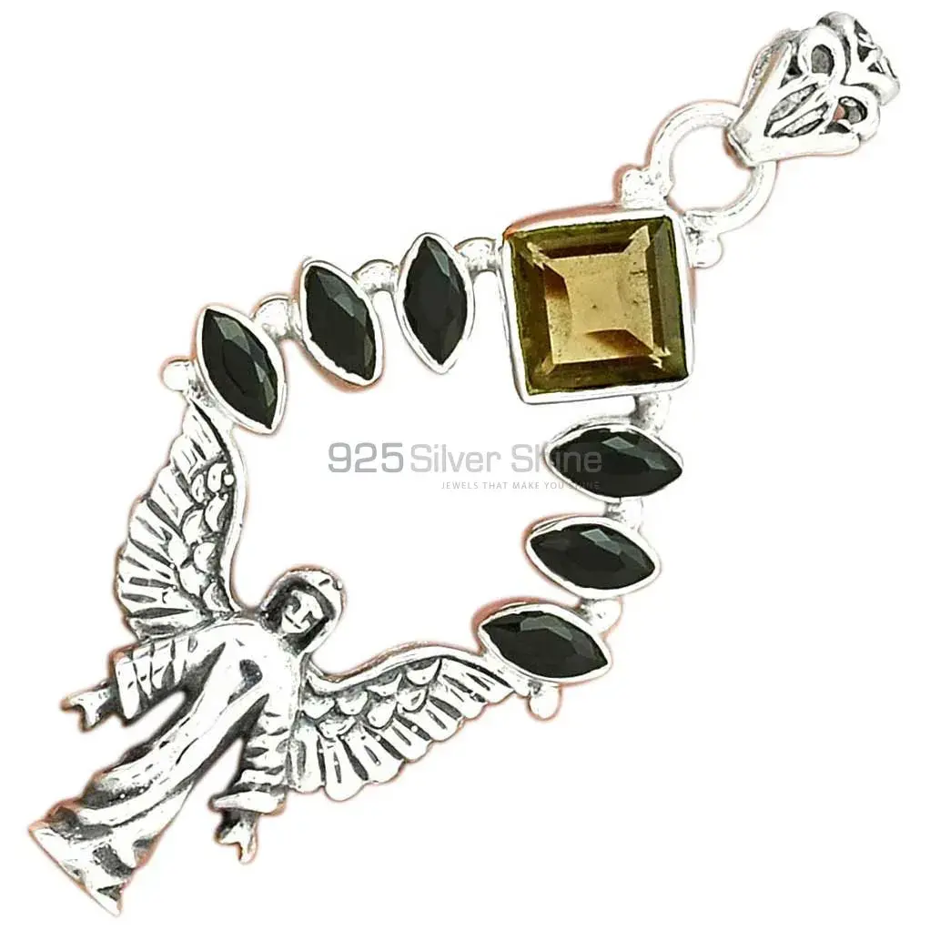 Top Quality 925 Fine Silver Pendants Suppliers In Multi Gemstone Jewelry 925SP51-2_2
