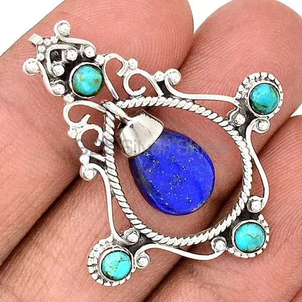 925 Fine Silver Pendants In Multi Gemstone Jewelry 925SP65-5_1