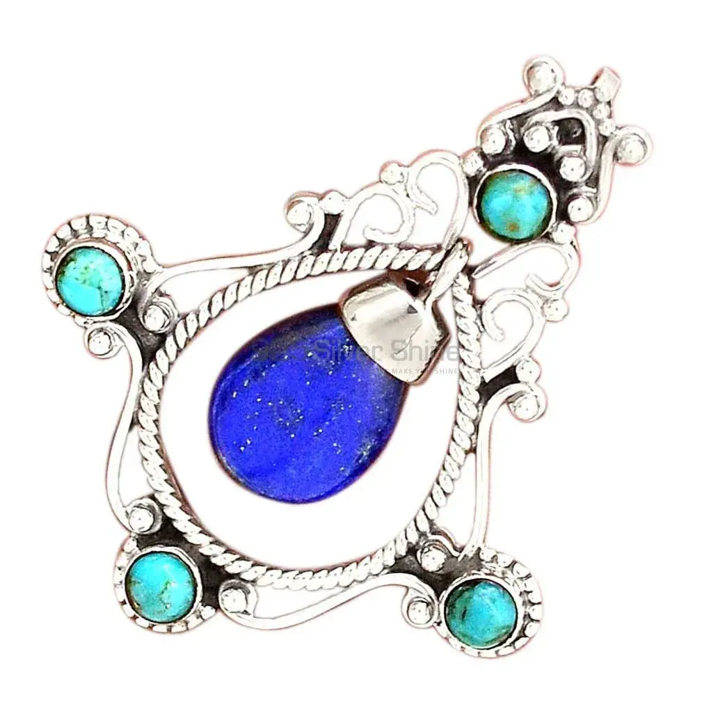 Top Quality 925 Fine Silver Pendants Suppliers In Multi Gemstone Jewelry 925SP65-5_2