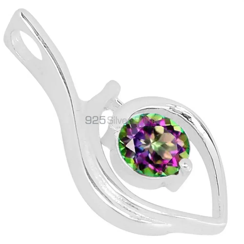 Top Quality 925 Fine Silver Pendants Suppliers In Mystic Topaz Gemstone Jewelry 925SP207-9