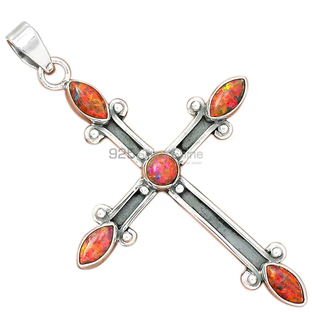 925 Fine Silver Pendants In Opal Gemstone Jewelry 925SP23-3_0