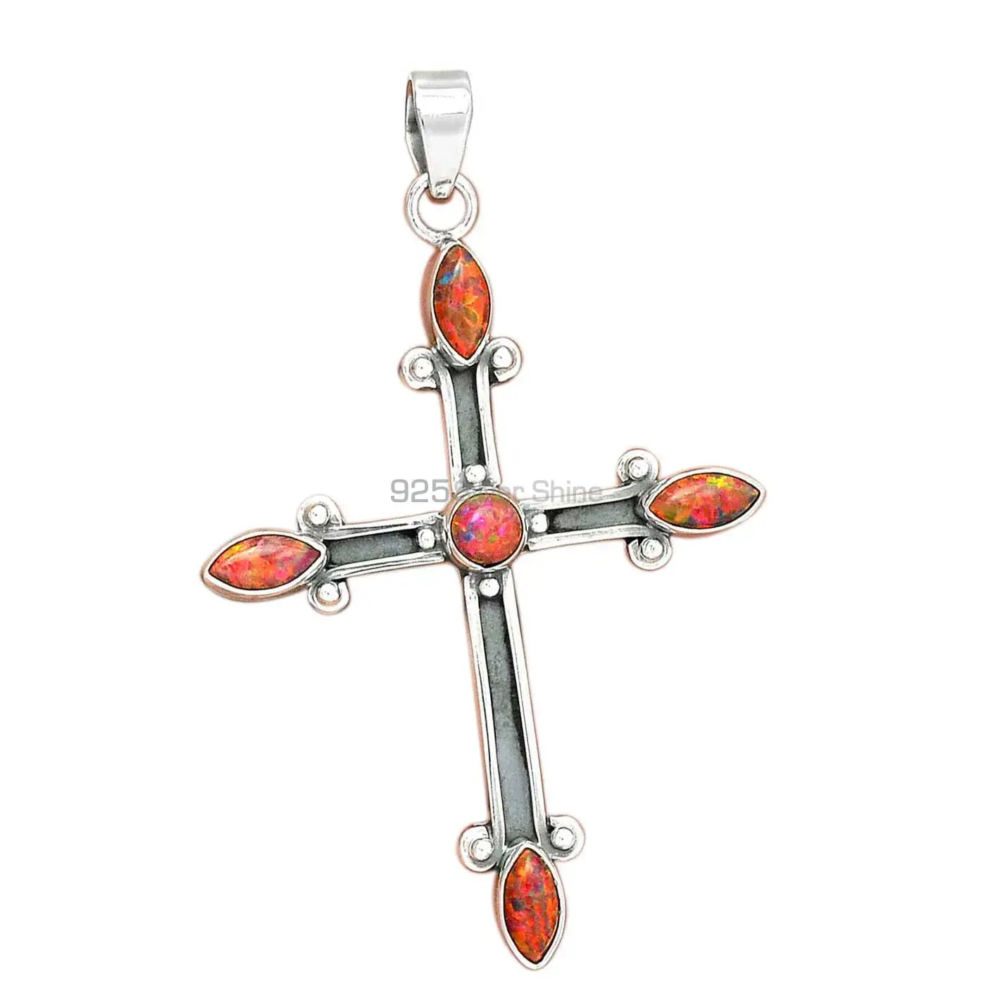 925 Fine Silver Pendants In Opal Gemstone Jewelry 925SP23-3_1