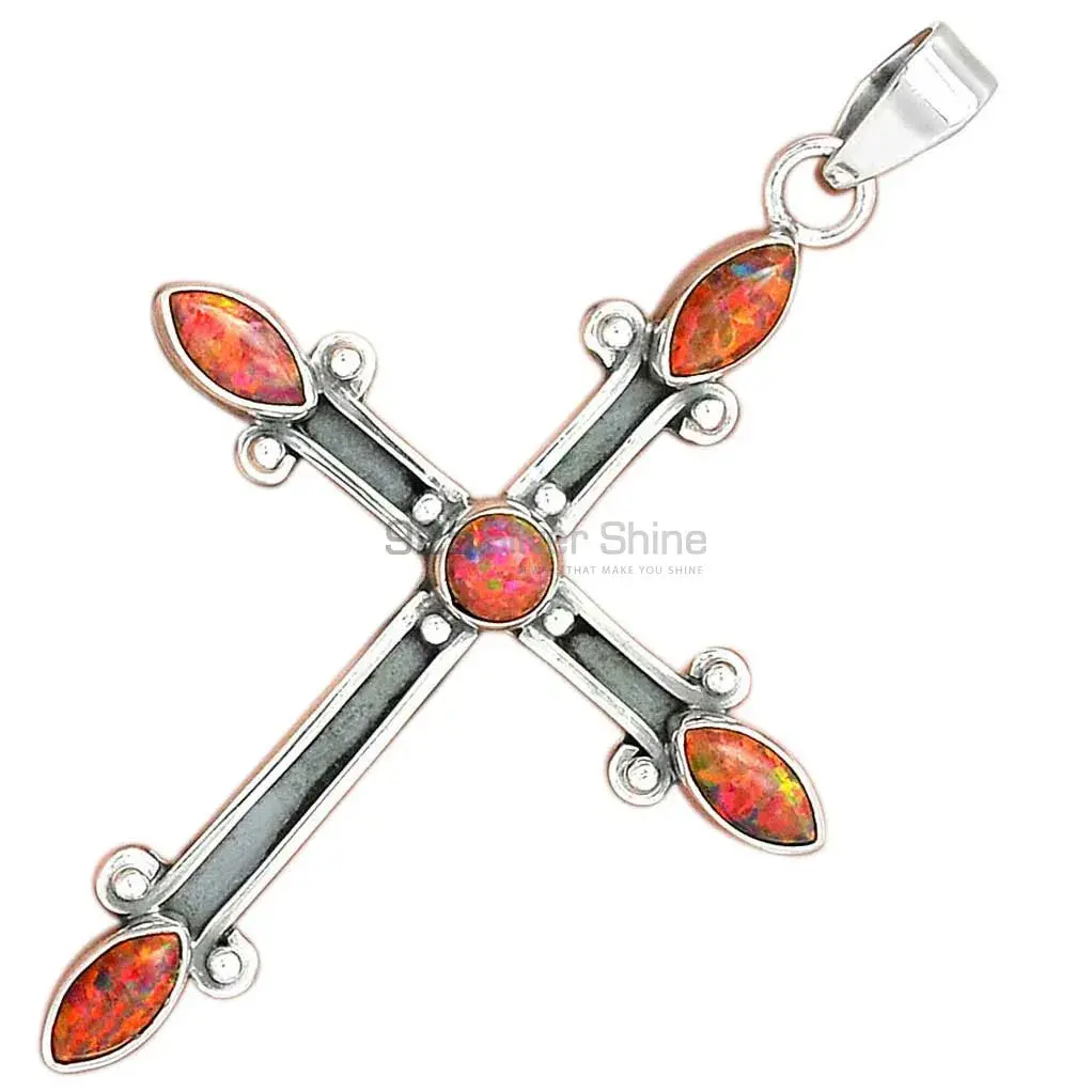 925 Fine Silver Pendants In Opal Gemstone Jewelry 925SP23-3_2