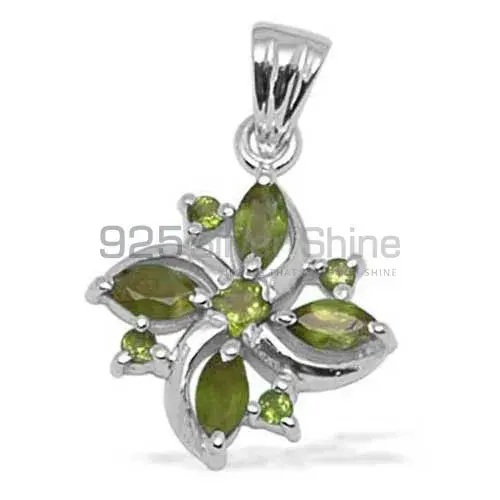 Top Quality 925 Fine Silver Pendants Suppliers In Peridot Gemstone Jewelry 925SP1385
